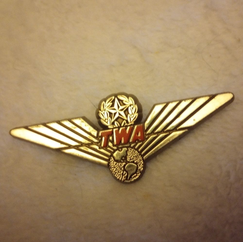 Vintage TWA (Trans World Airlines) Junior Pilot Wings Pin EUC